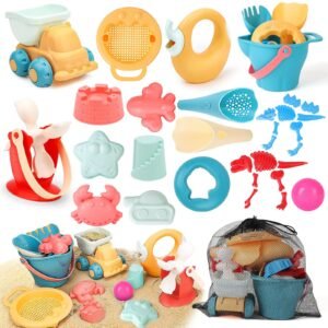 Deluxe 19-Piece Eco-Friendly Sandpit & Beach Bucket Set with Waterwheel (Ages 3+)