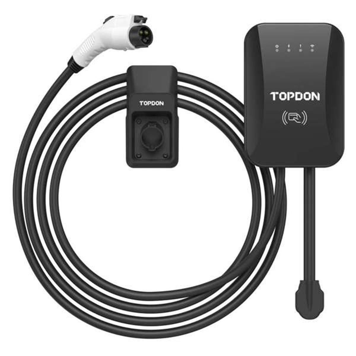 Topdon PulseQ AC Home EV Charger 16FT – 40A Level 2 EV Charger w/16FT Cable J1772 Plug, RFID Mode